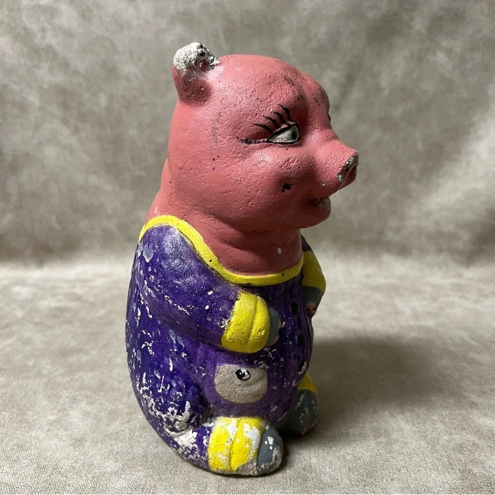 Vintage Heavy Door Stopper Antique Piggy *Has Wear * See Pics Still Beautiful